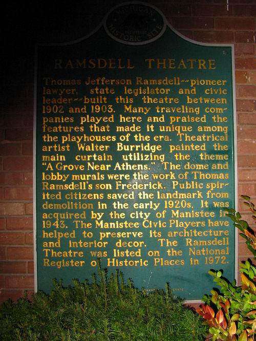 Ramsdell Theatre - Historical Marker (newer photo)